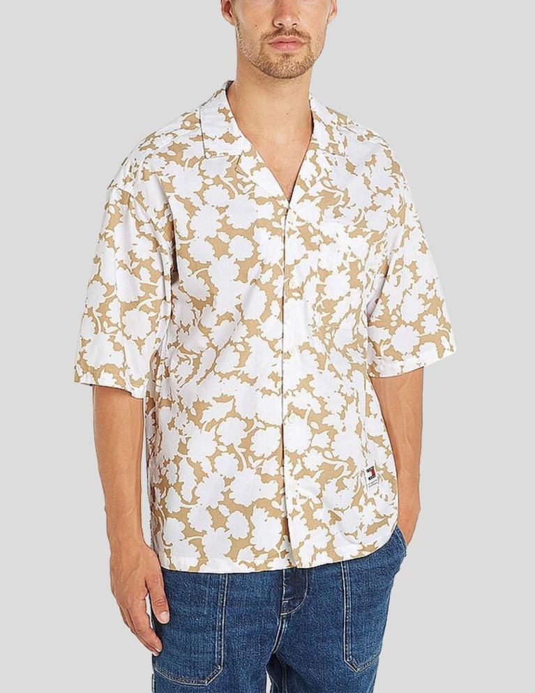 Camisa TOMMY JEANS tjm relaxed floral shirt beige